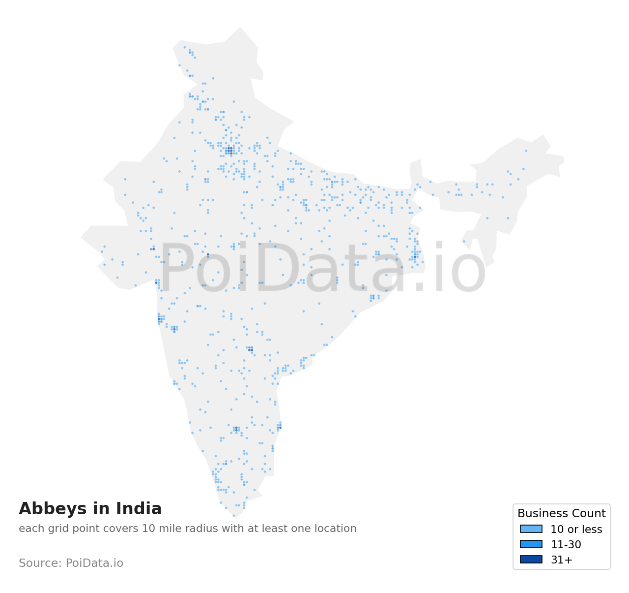 Abbey density map for India