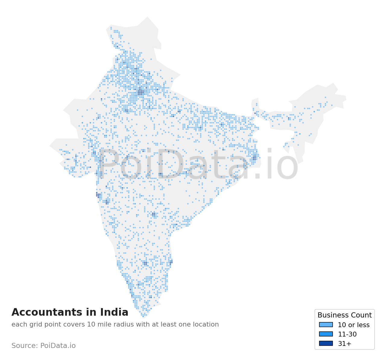 Accountant density map for India