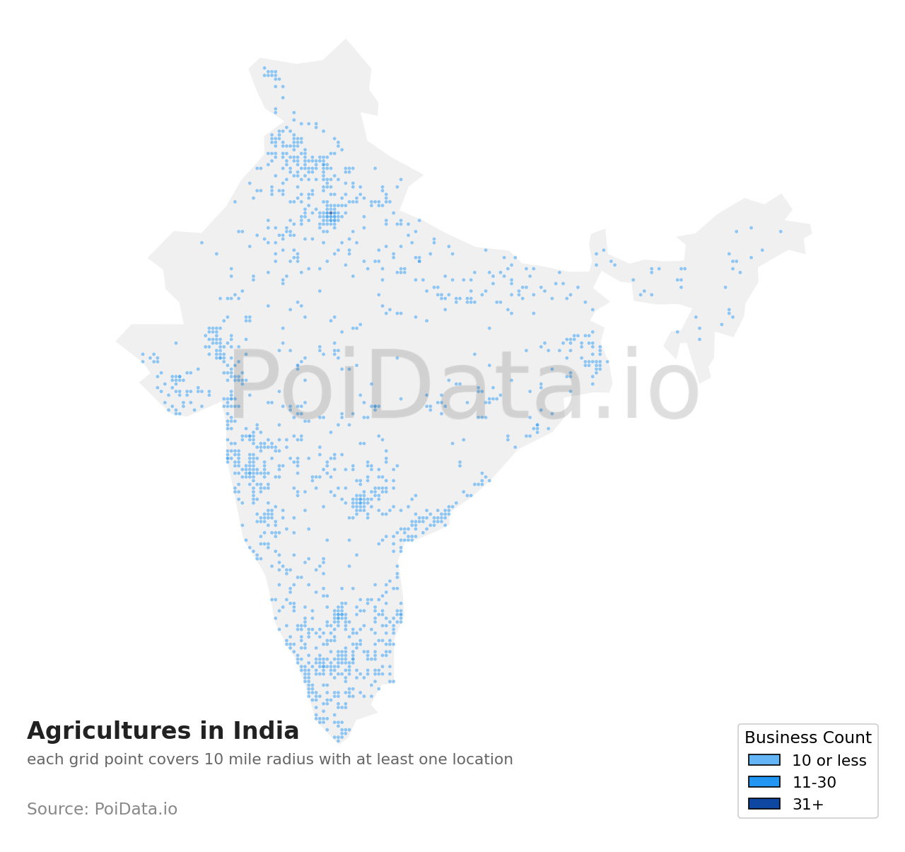Agriculture density map for India