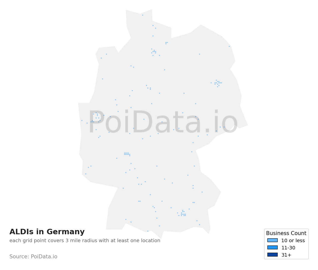 ALDI density map for Germany