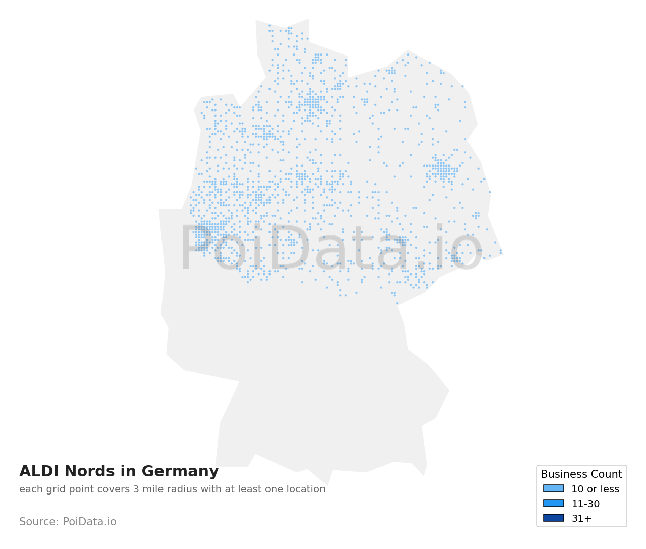ALDI Nord density map for Germany