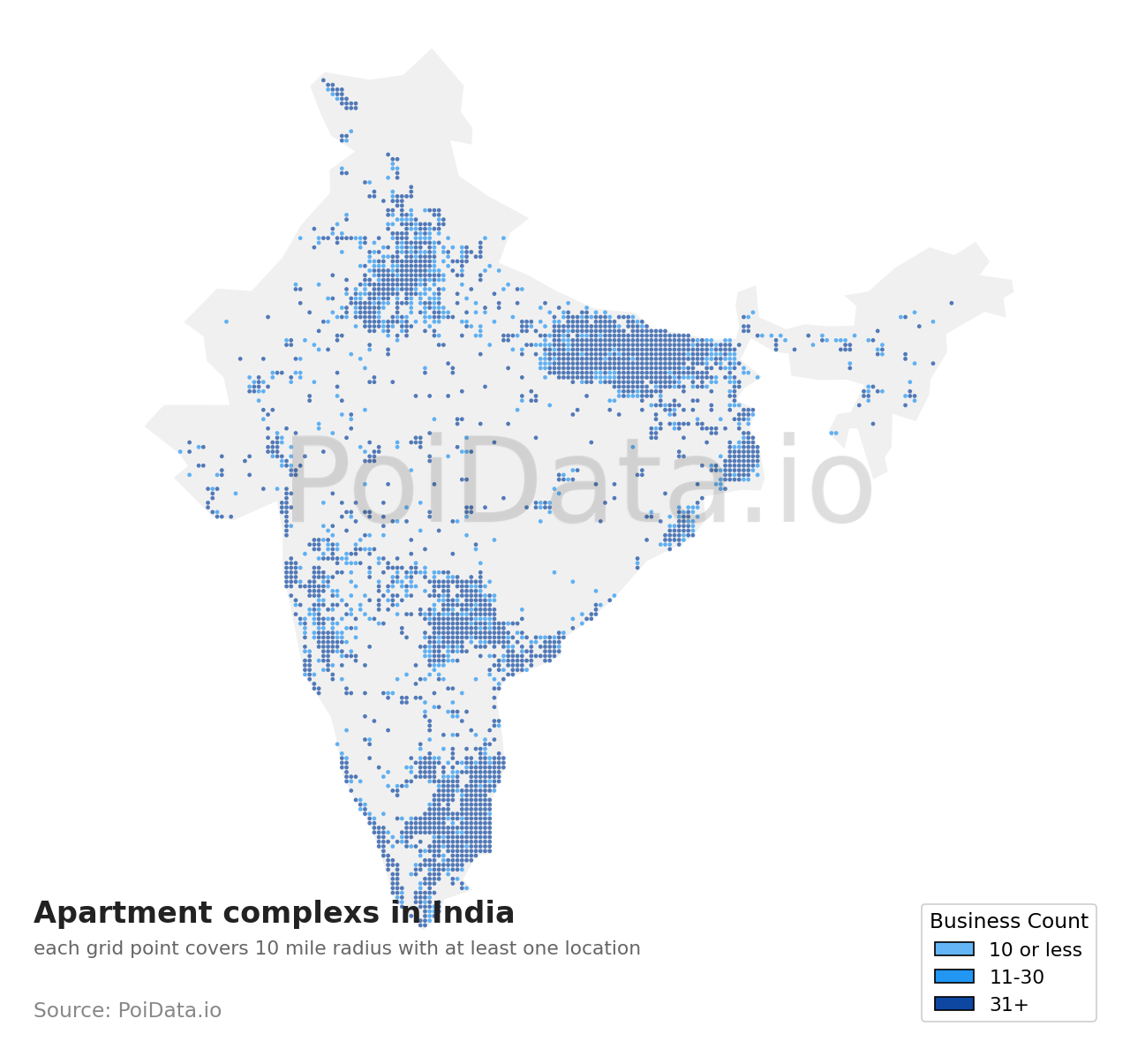 Apartment complex density map for India