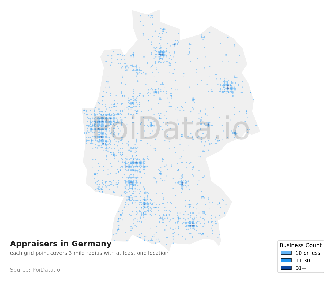 Appraiser density map for Germany
