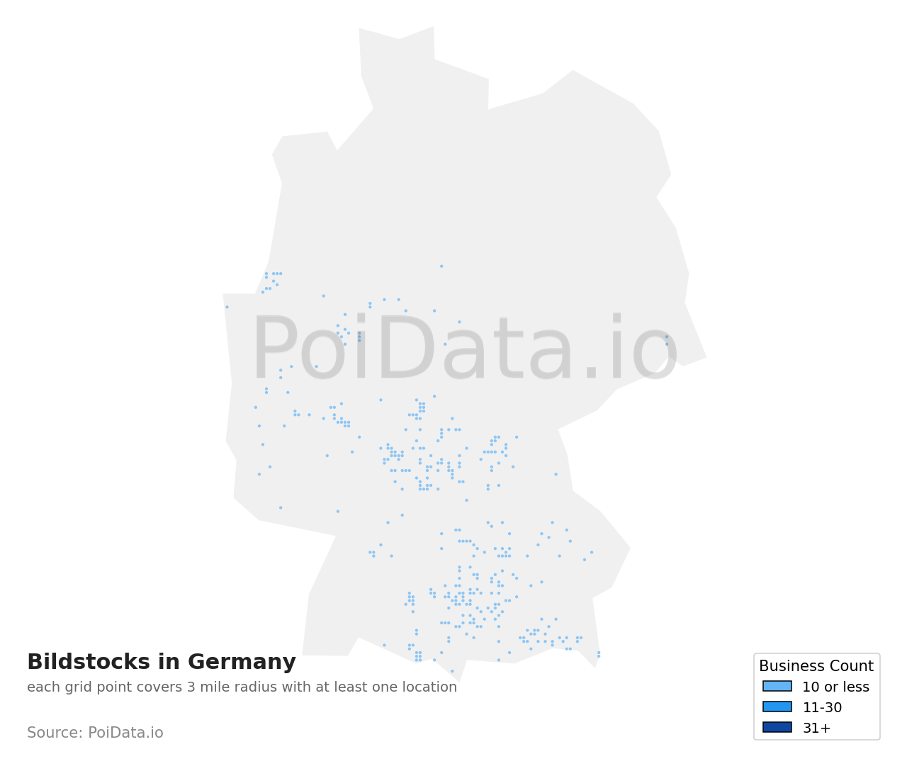 Bildstock density map for Germany