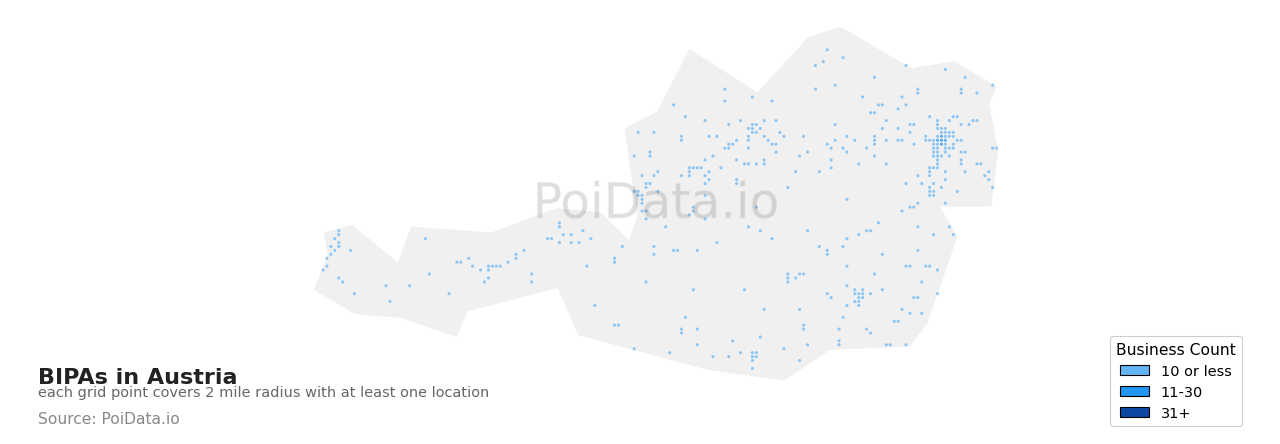 BIPA density map for Austria