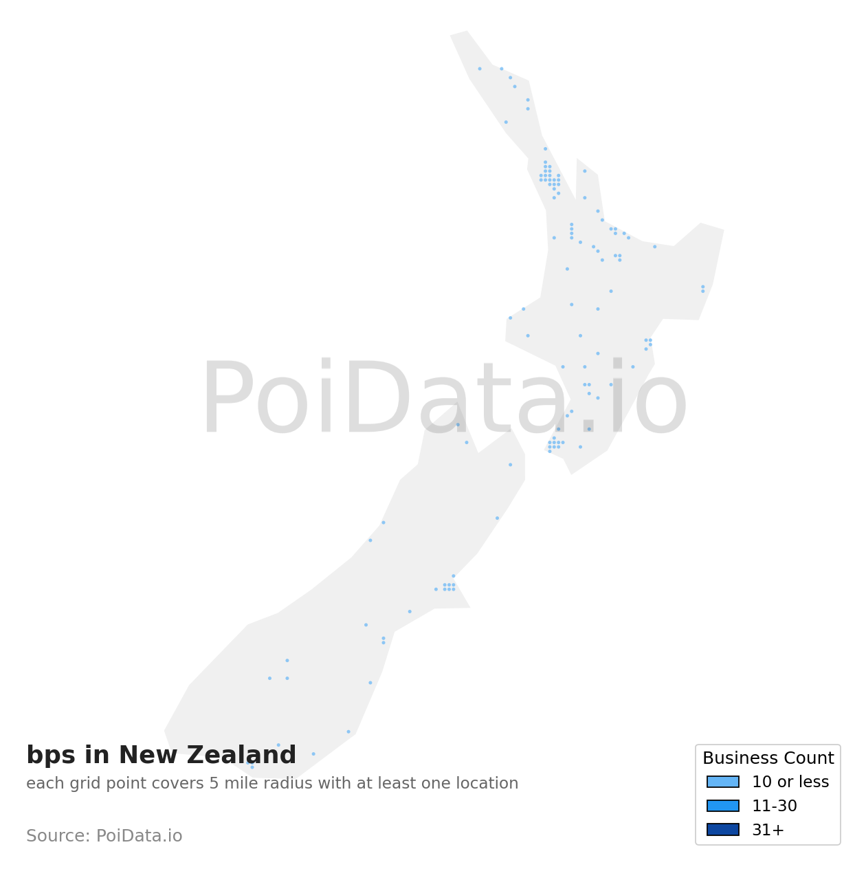 bp density map for New Zealand