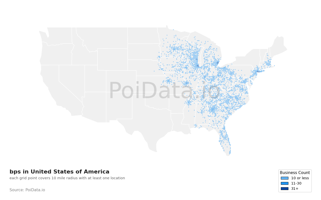 bp density map for United States