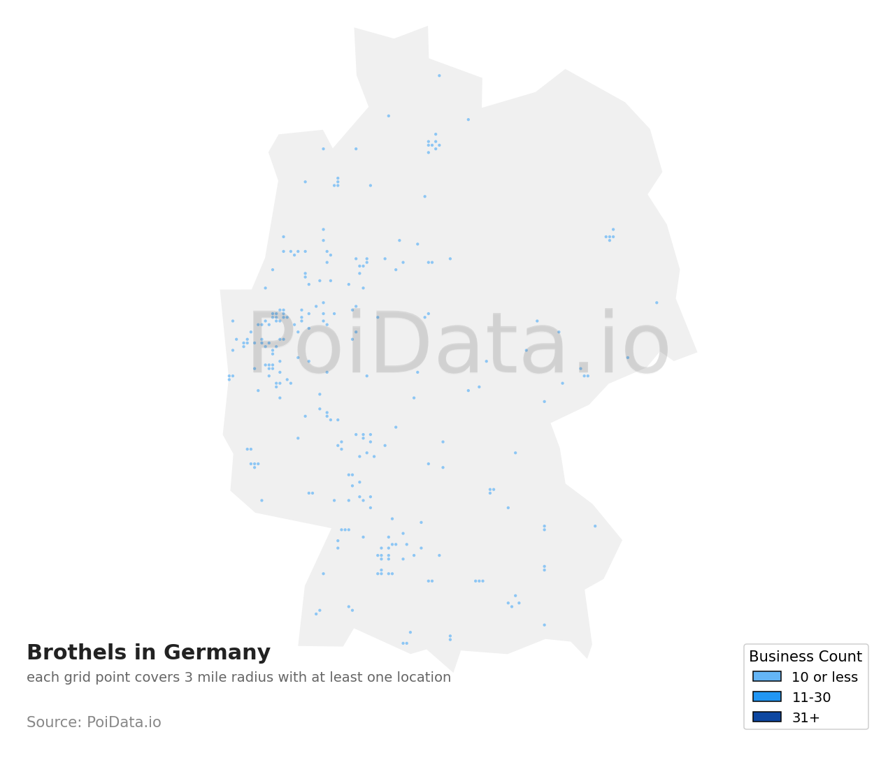 Brothel density map for Germany