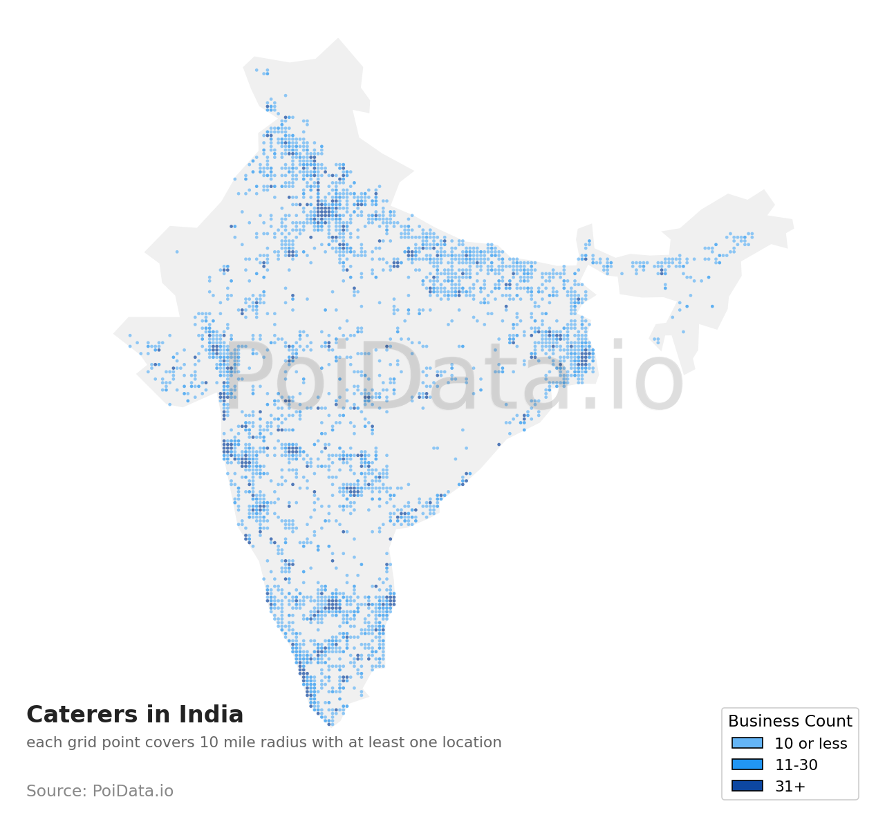 Caterer density map for India