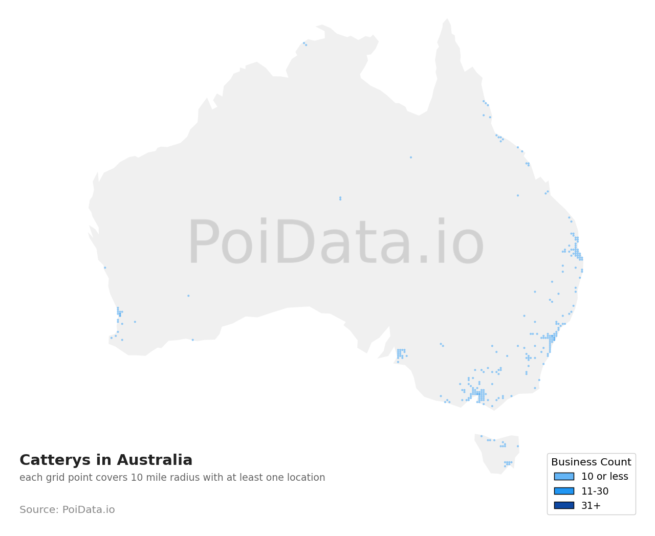 Cattery density map for Australia