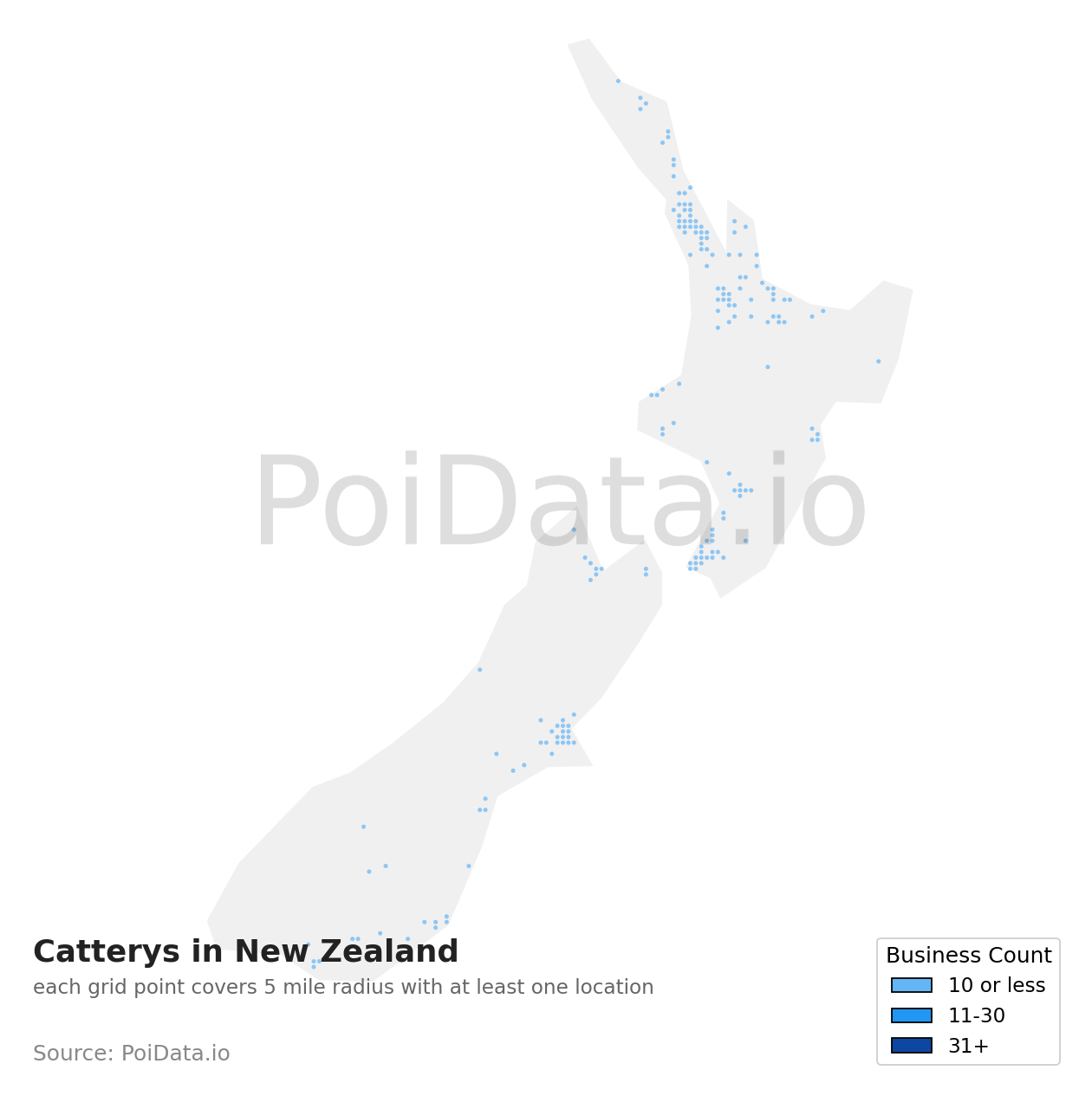 Cattery density map for New Zealand