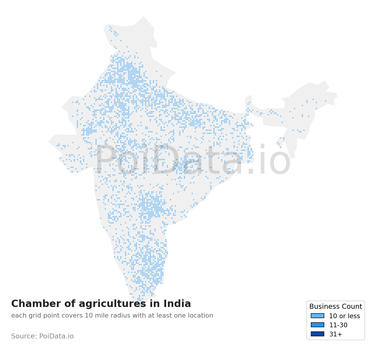 Chamber of agriculture density map for India