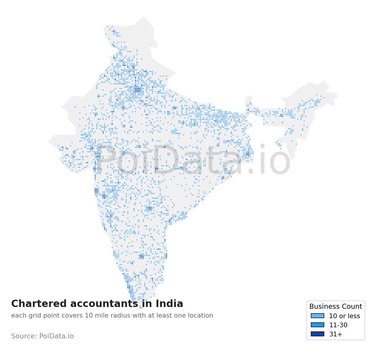 Chartered accountant density map for India