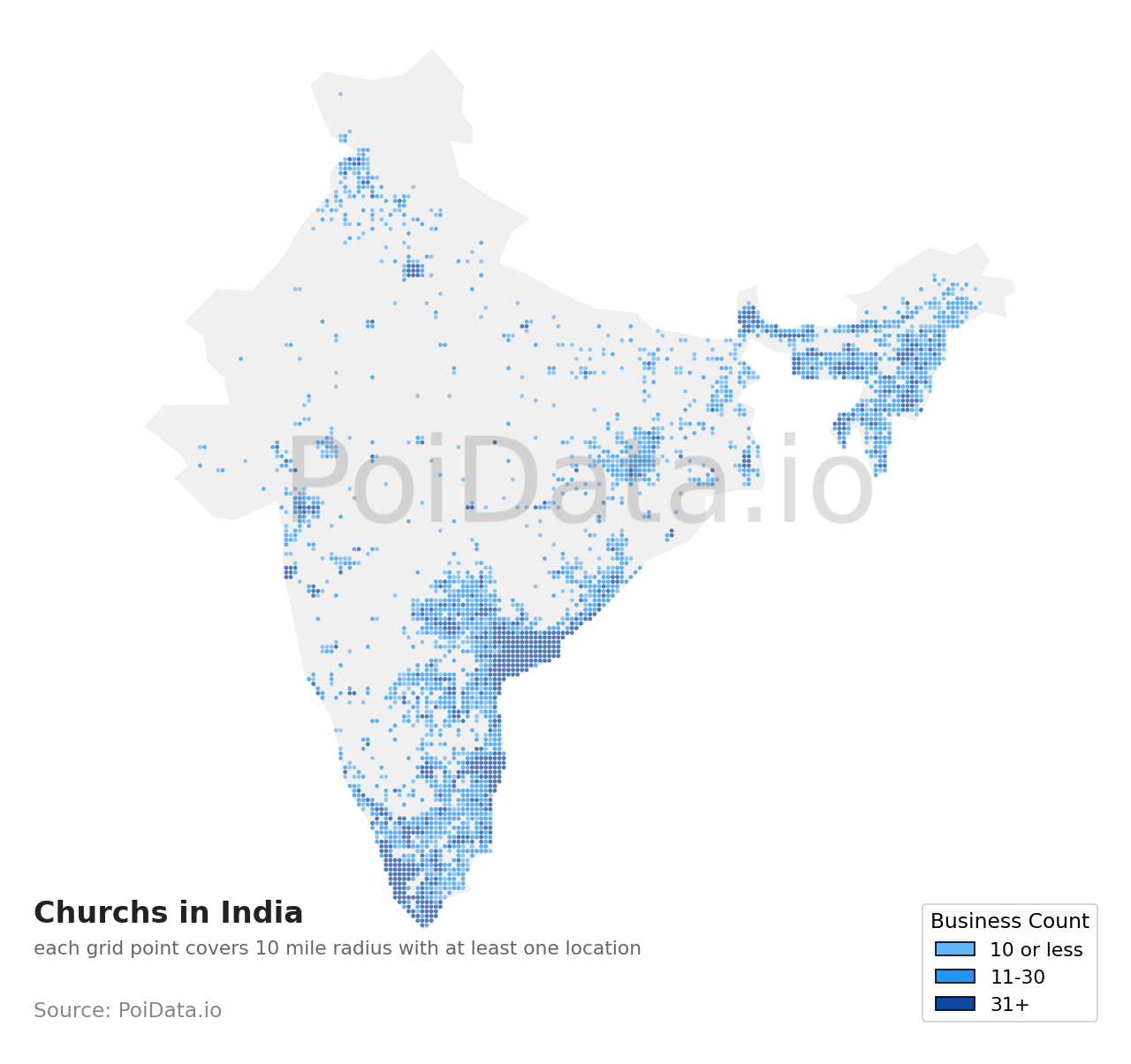 Church density map for India