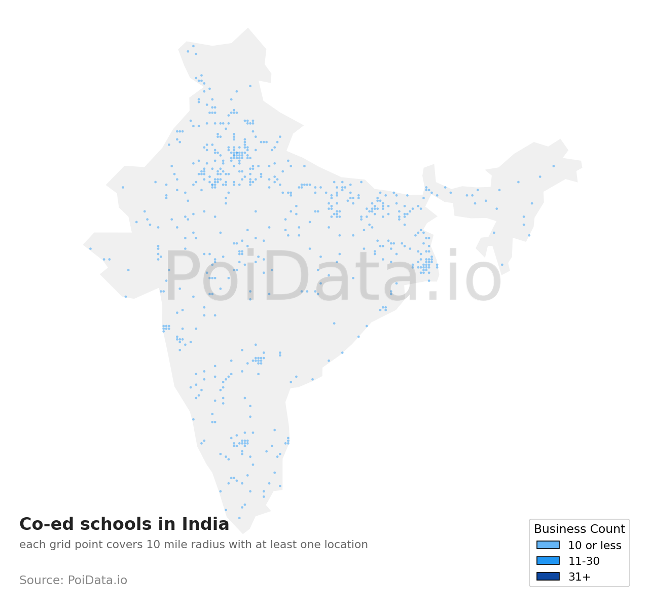 Co-ed school density map for India