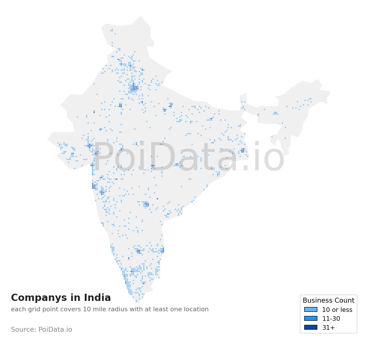 Company density map for India