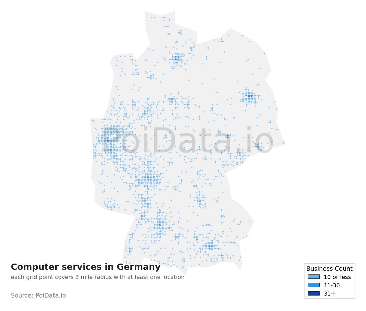 Computer service density map for Germany