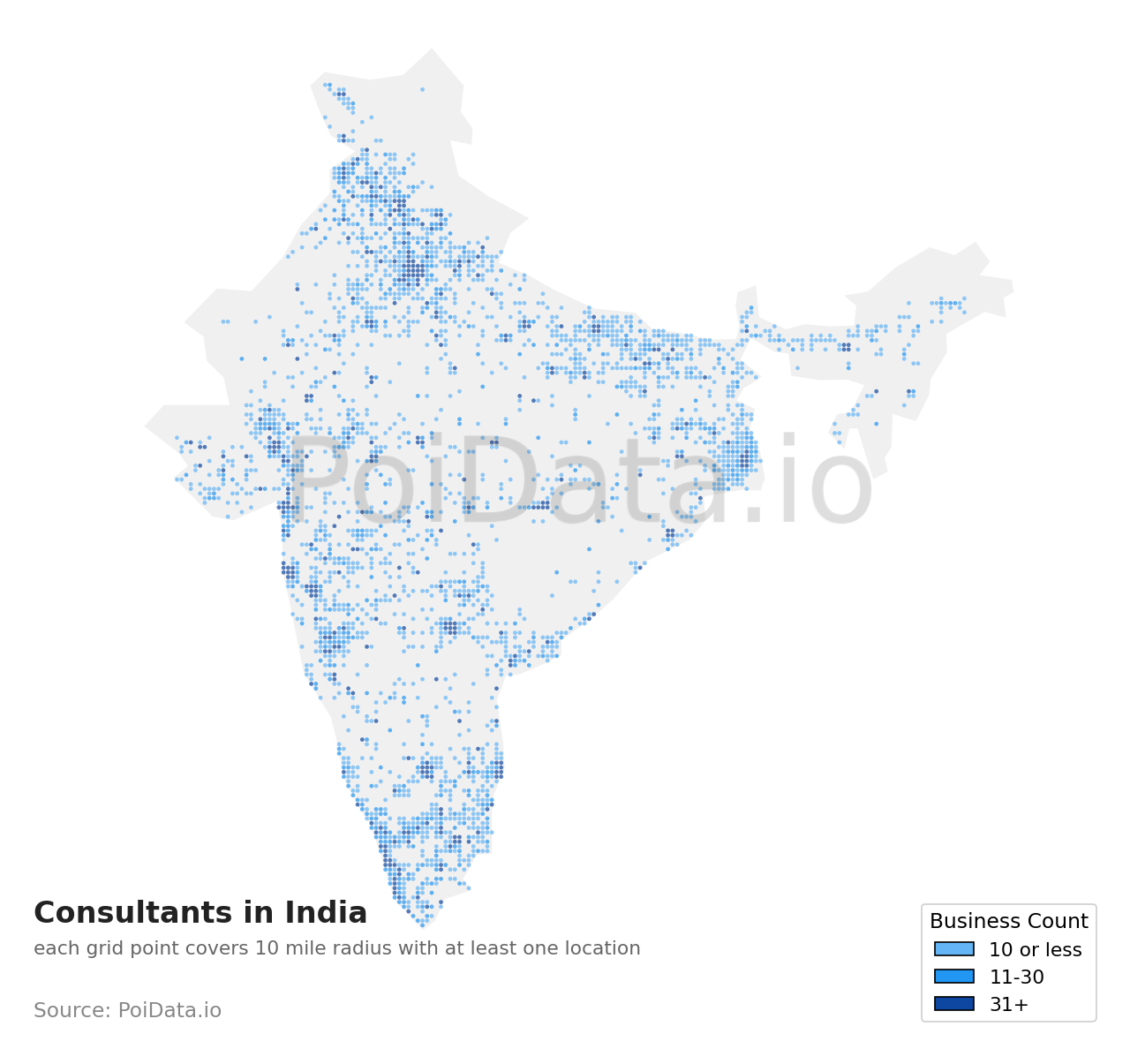 Consultant density map for India