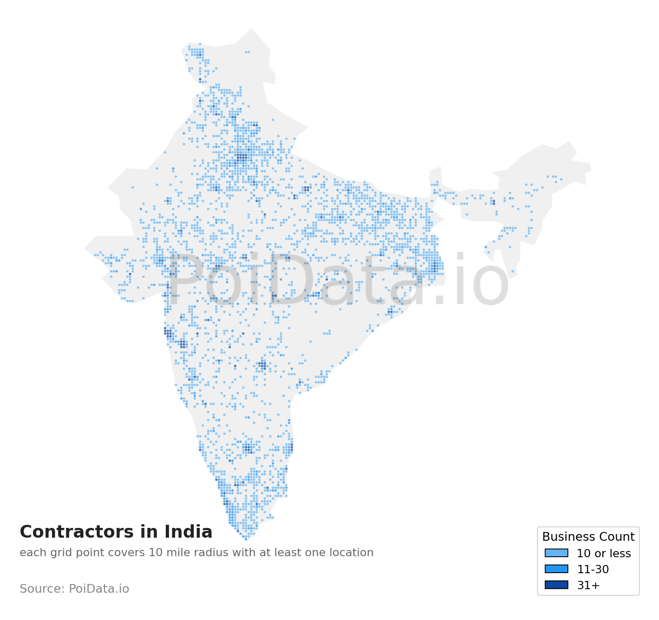 Contractor density map for India