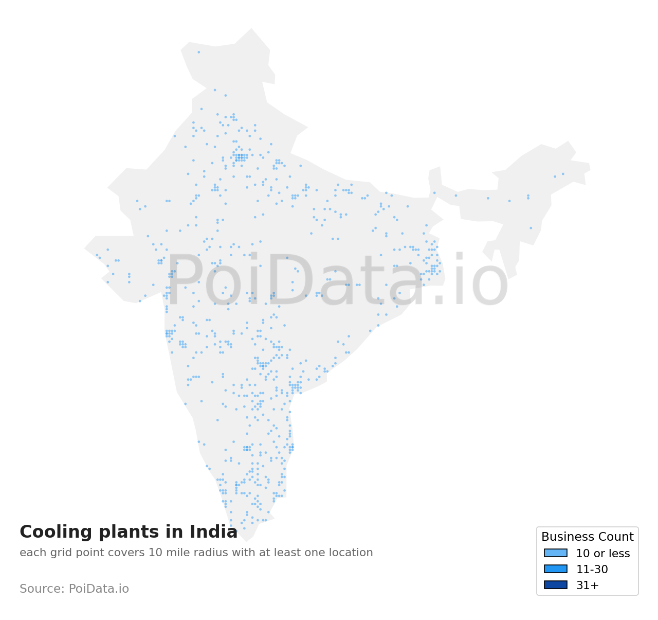 Cooling plant density map for India