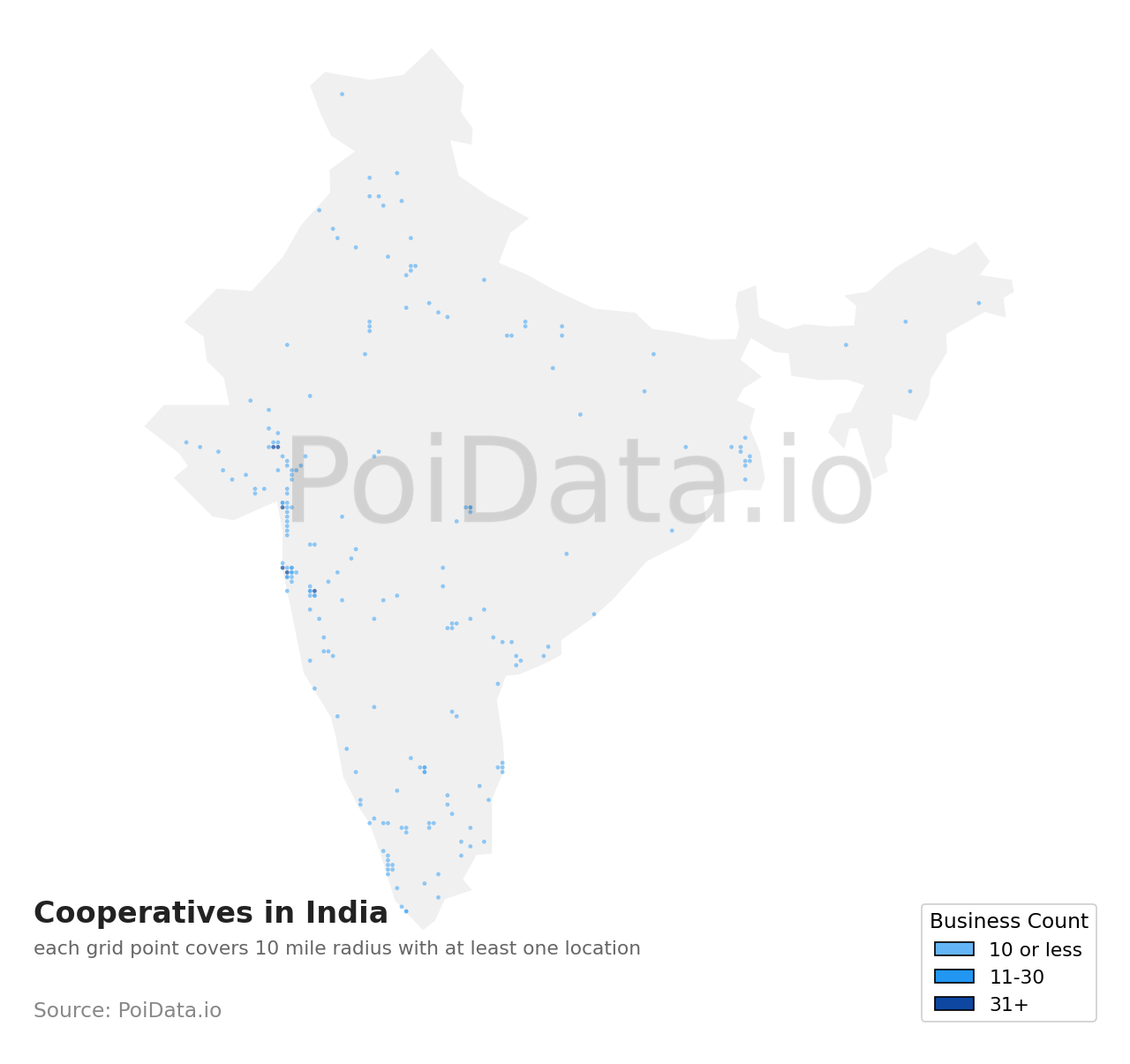 Cooperative density map for India