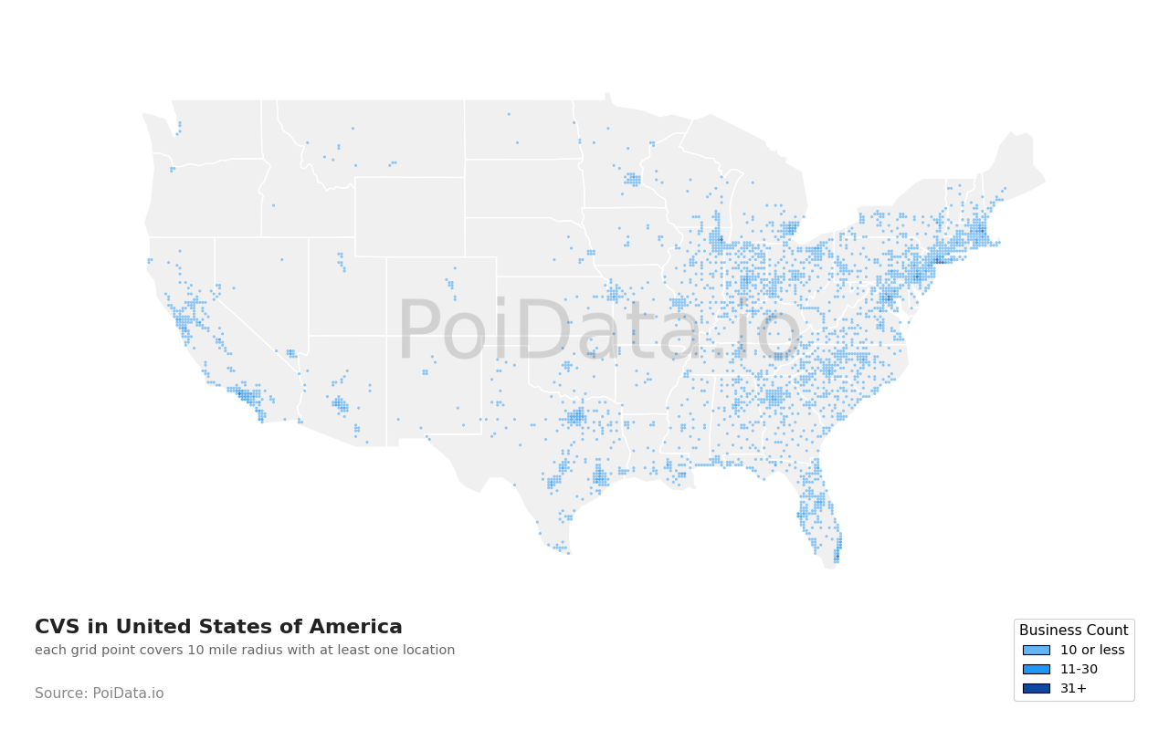 CVS density map for United States