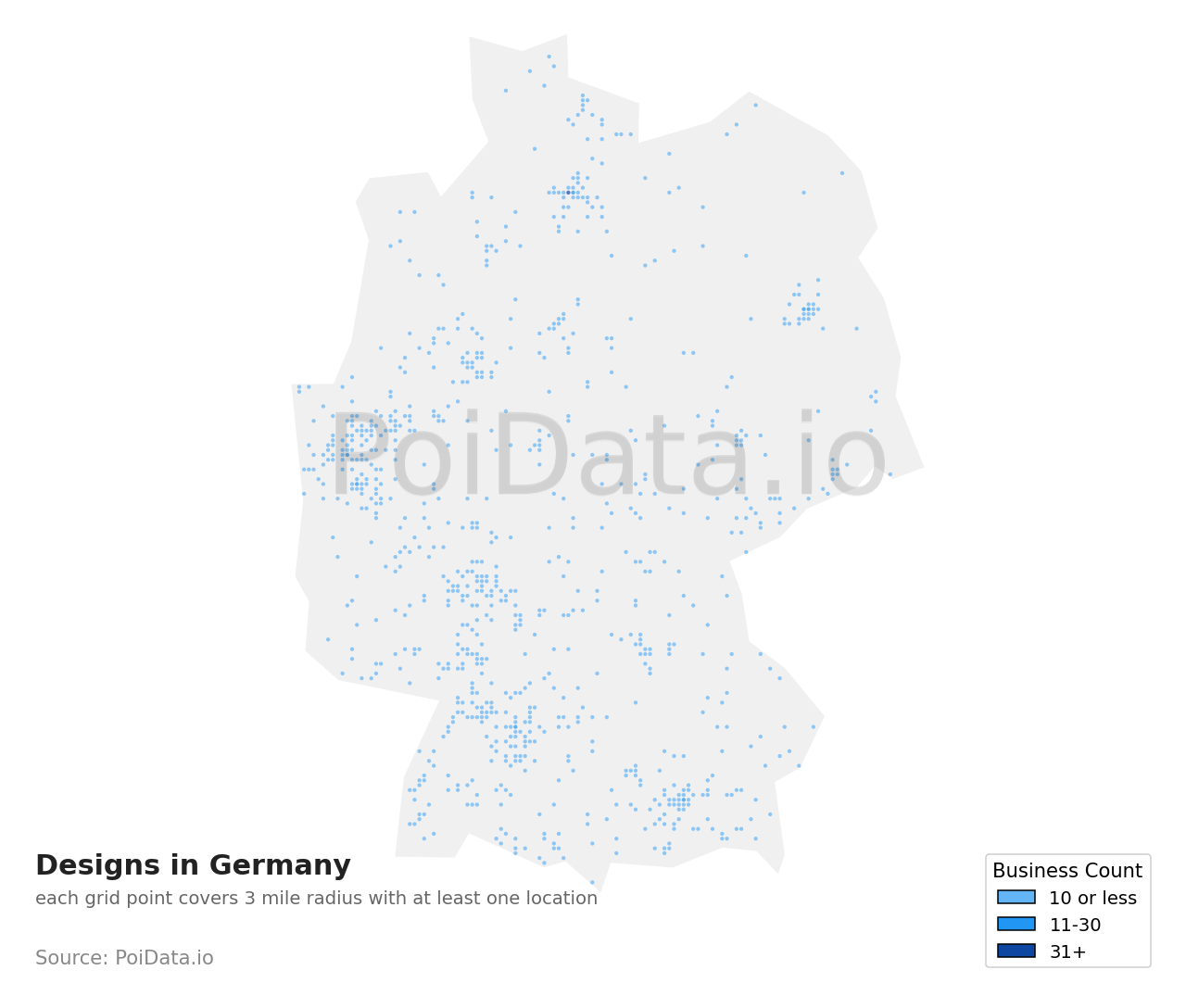 Design density map for Germany