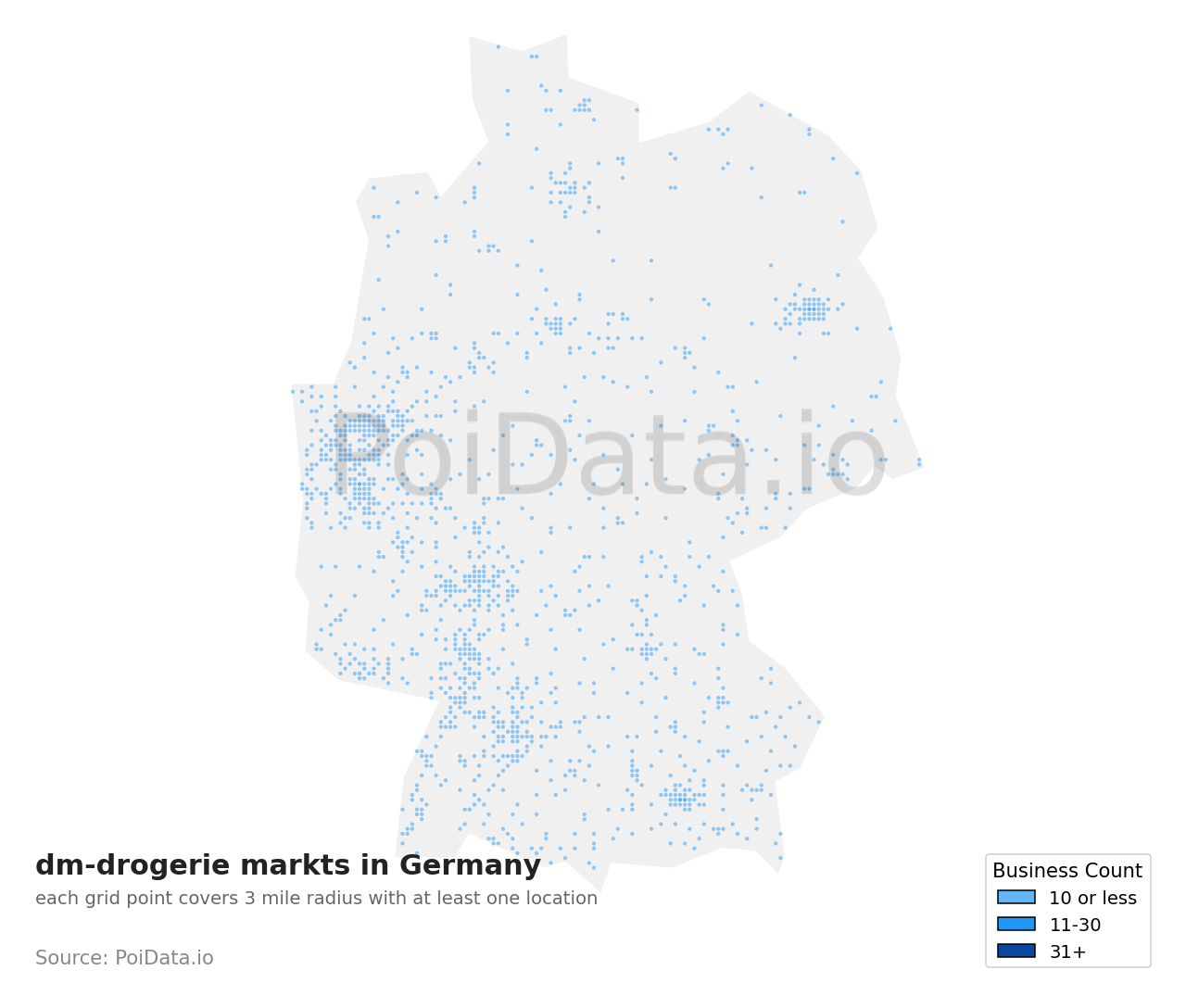dm-drogerie markt density map for Germany
