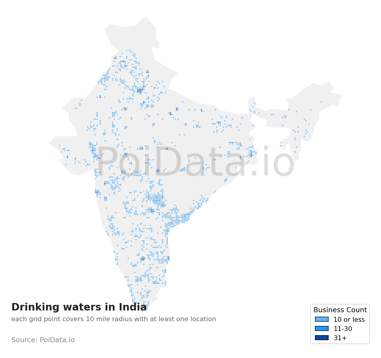 Drinking water density map for India