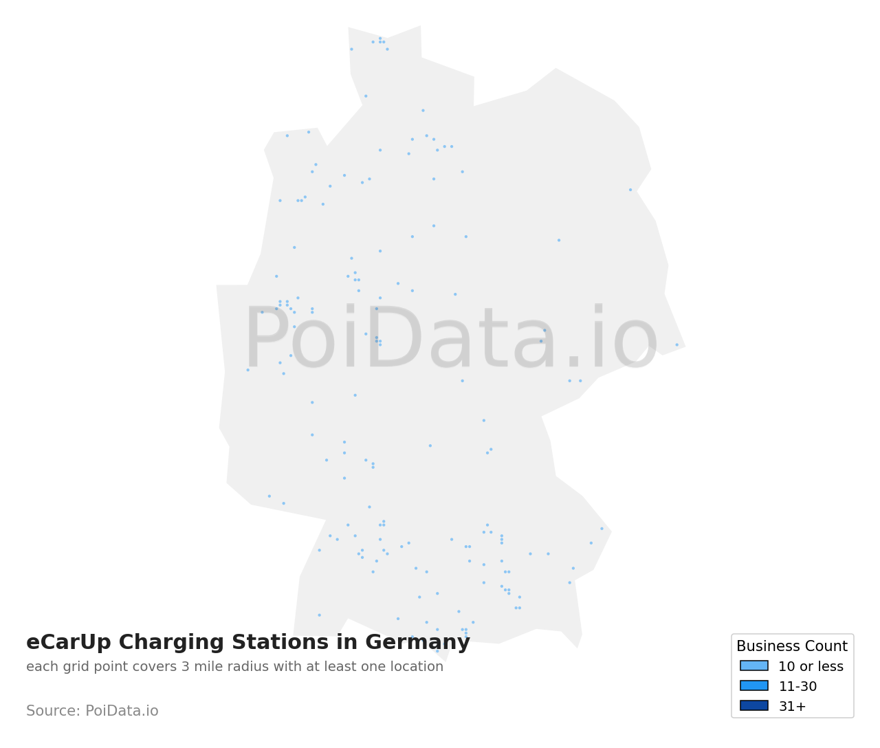eCarUp Charging Station density map for Germany