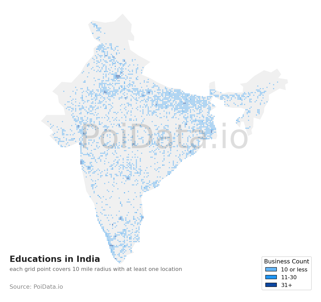 Education density map for India