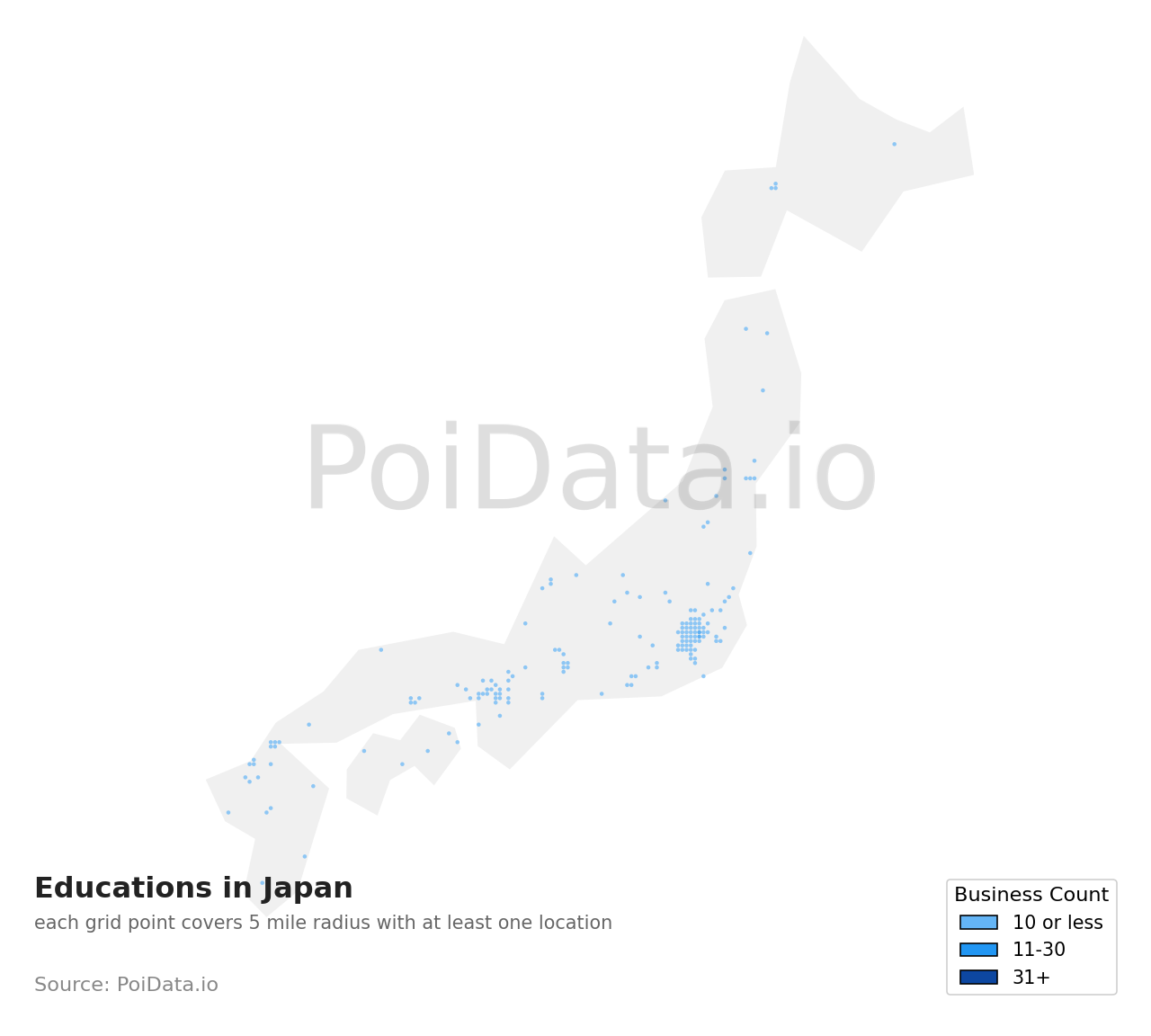 Education density map for Japan