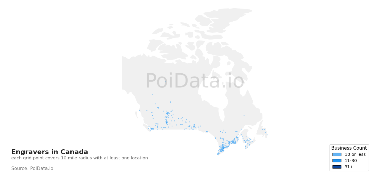 Engraver density map for Northwest Territories, Canada
