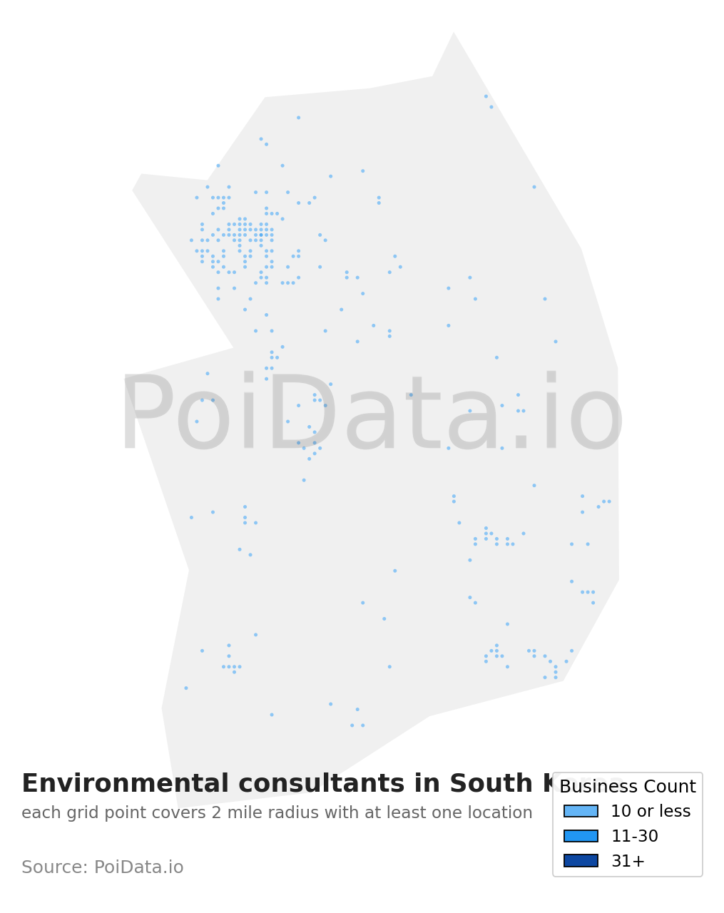 Environmental consultant density map for South Korea