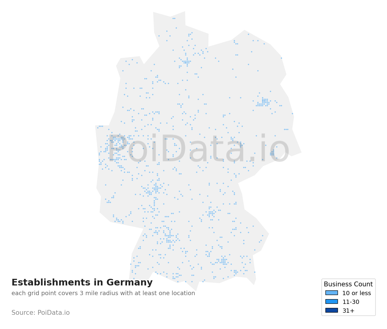 Establishment density map for Germany