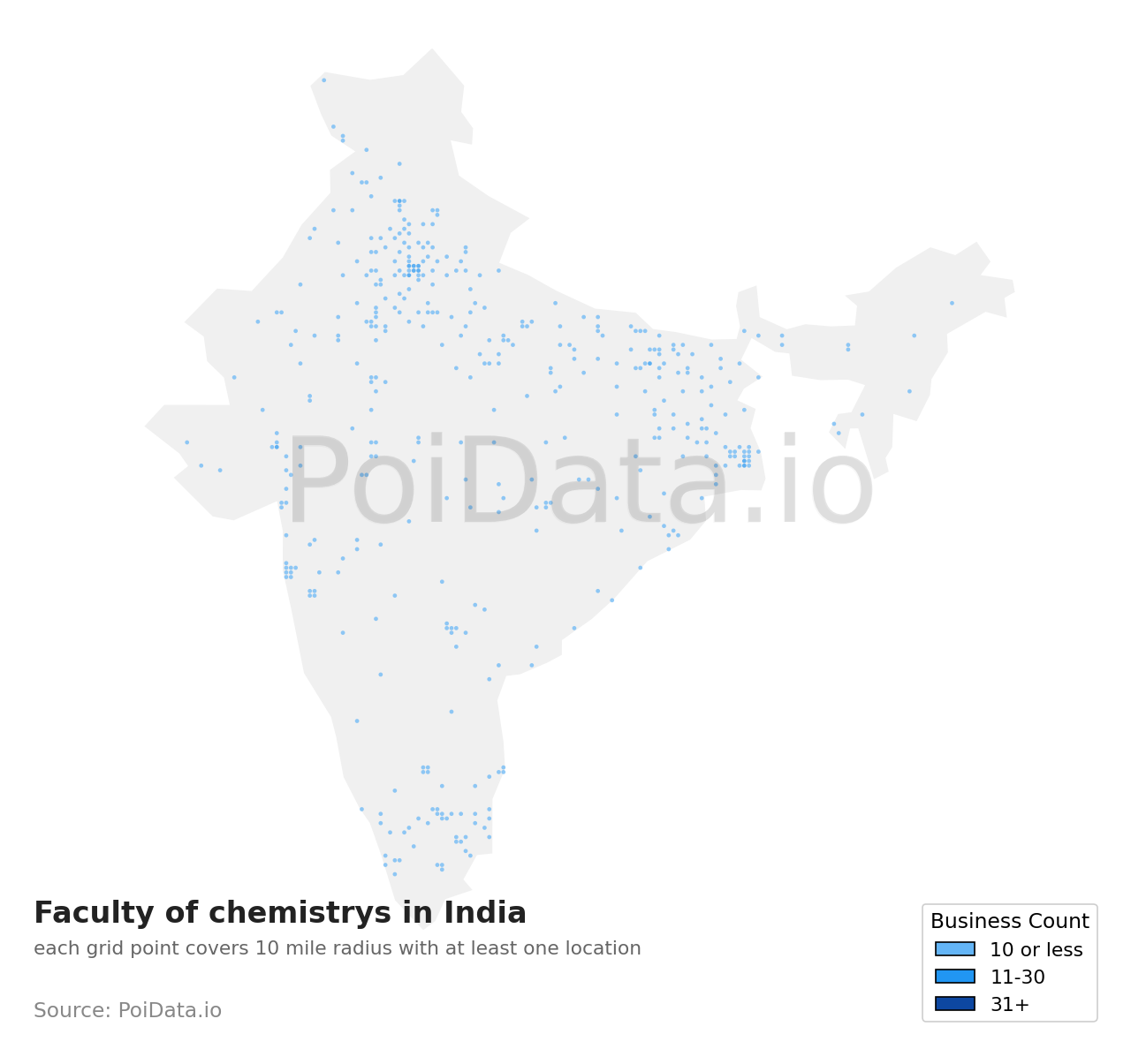 Faculty of chemistry density map for India