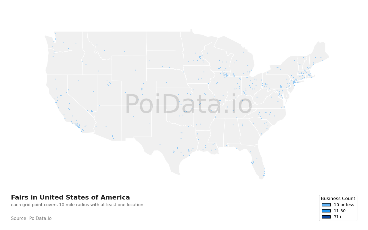 Fair density map for Missouri, United States