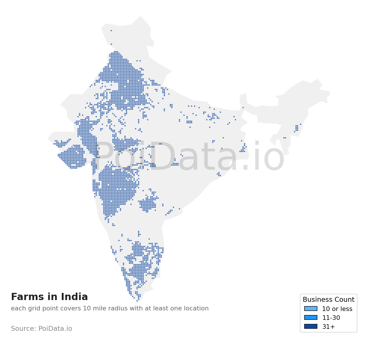 Farm density map for India