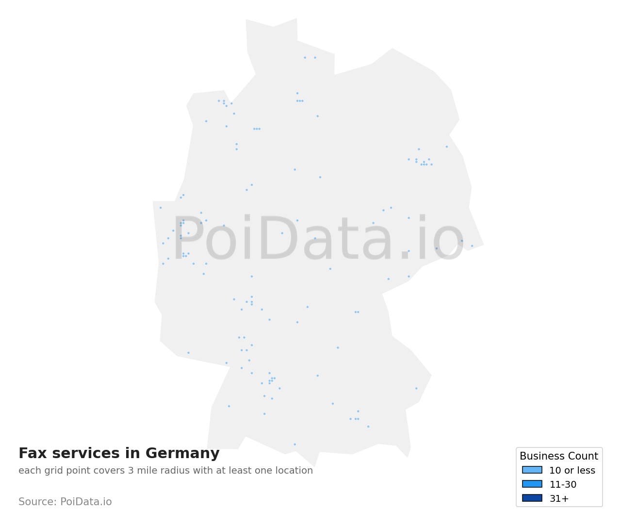 Fax service density map for Germany