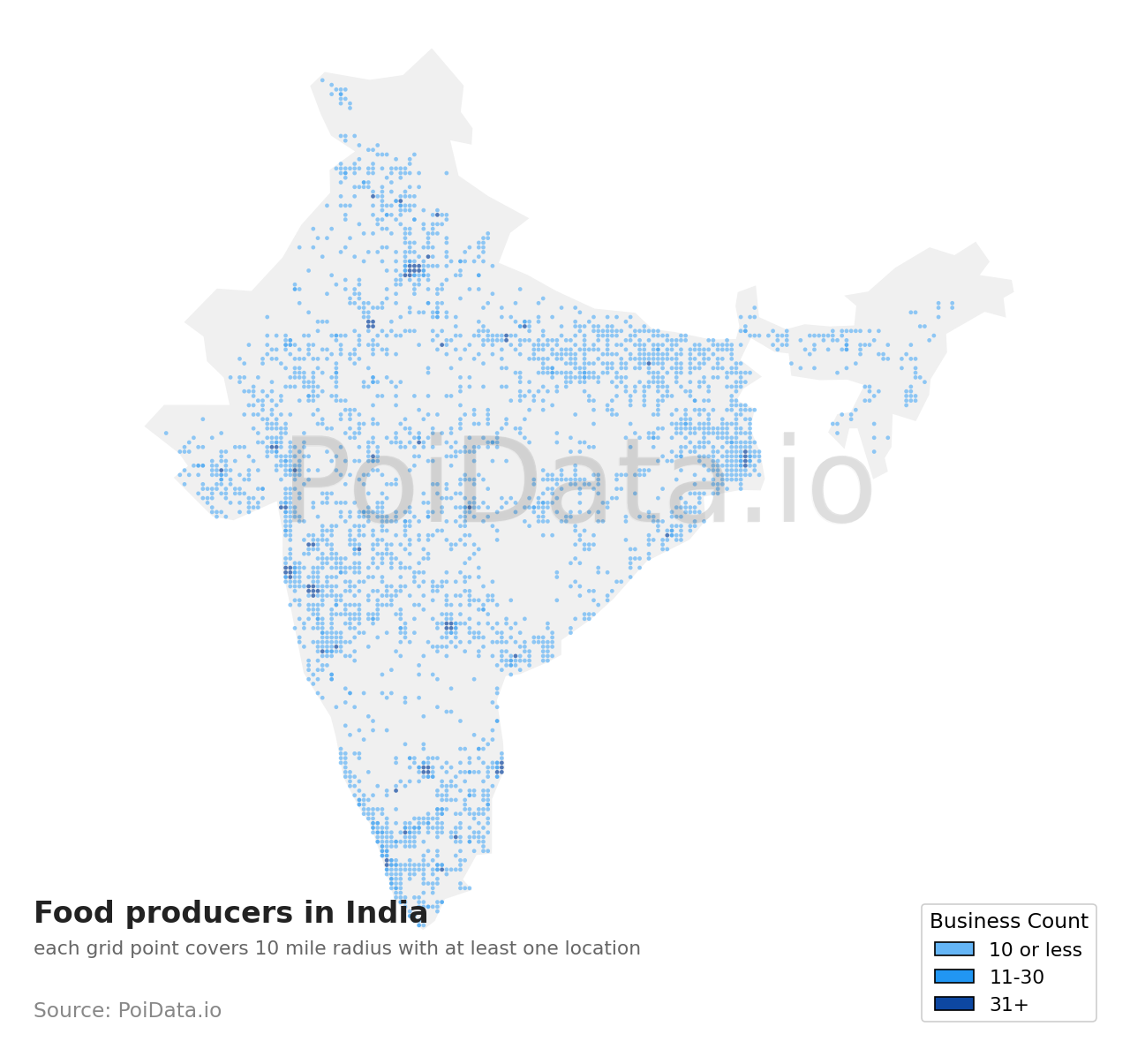 Food producer density map for India