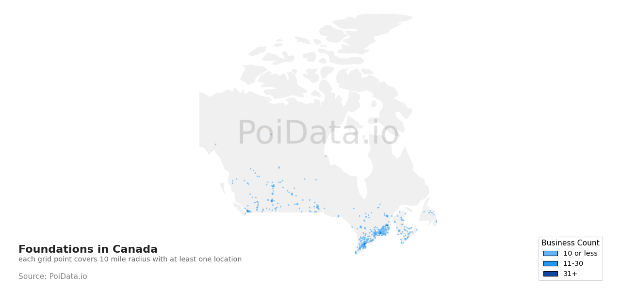 Foundation density map for Canada