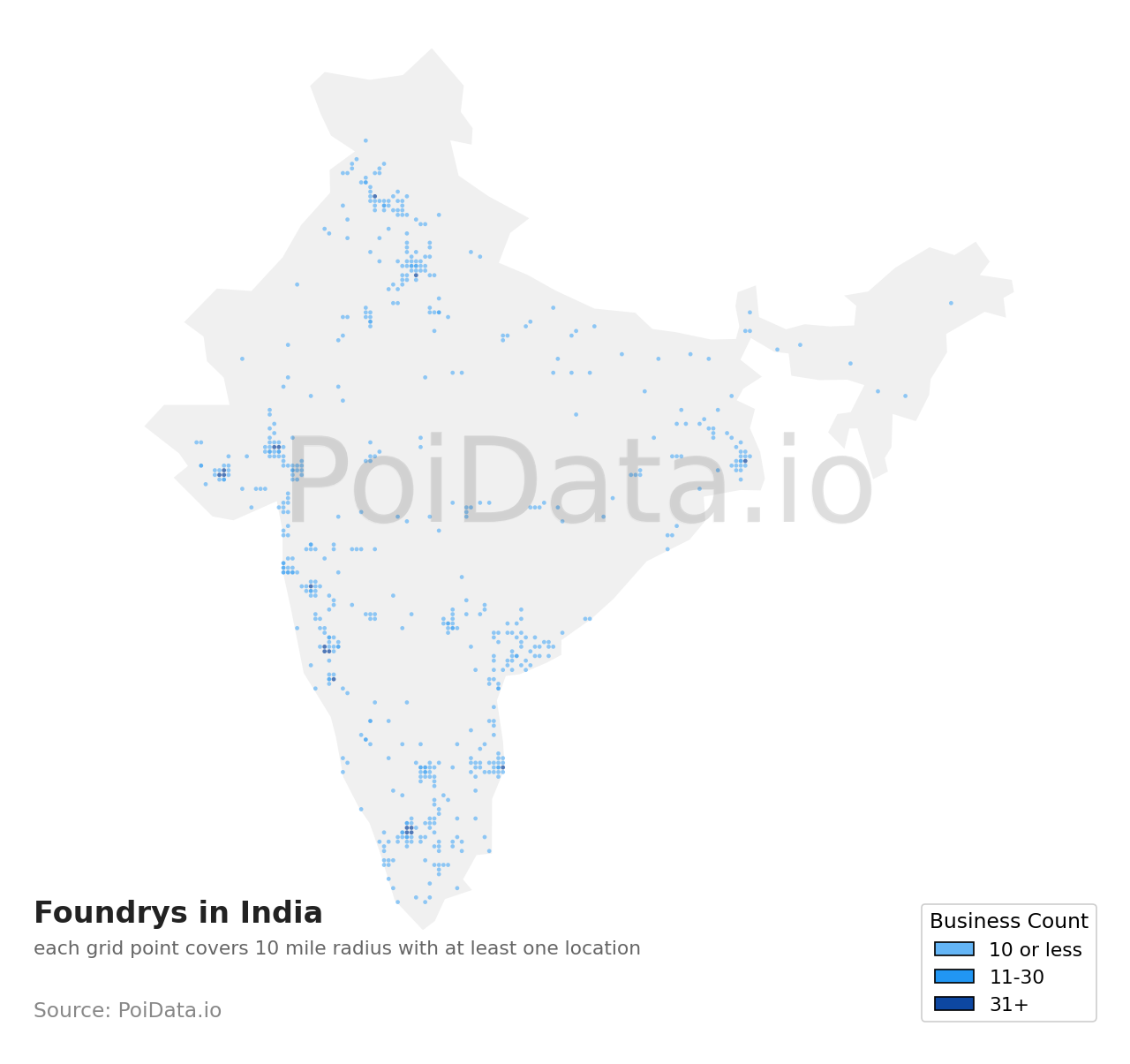 Foundry density map for India