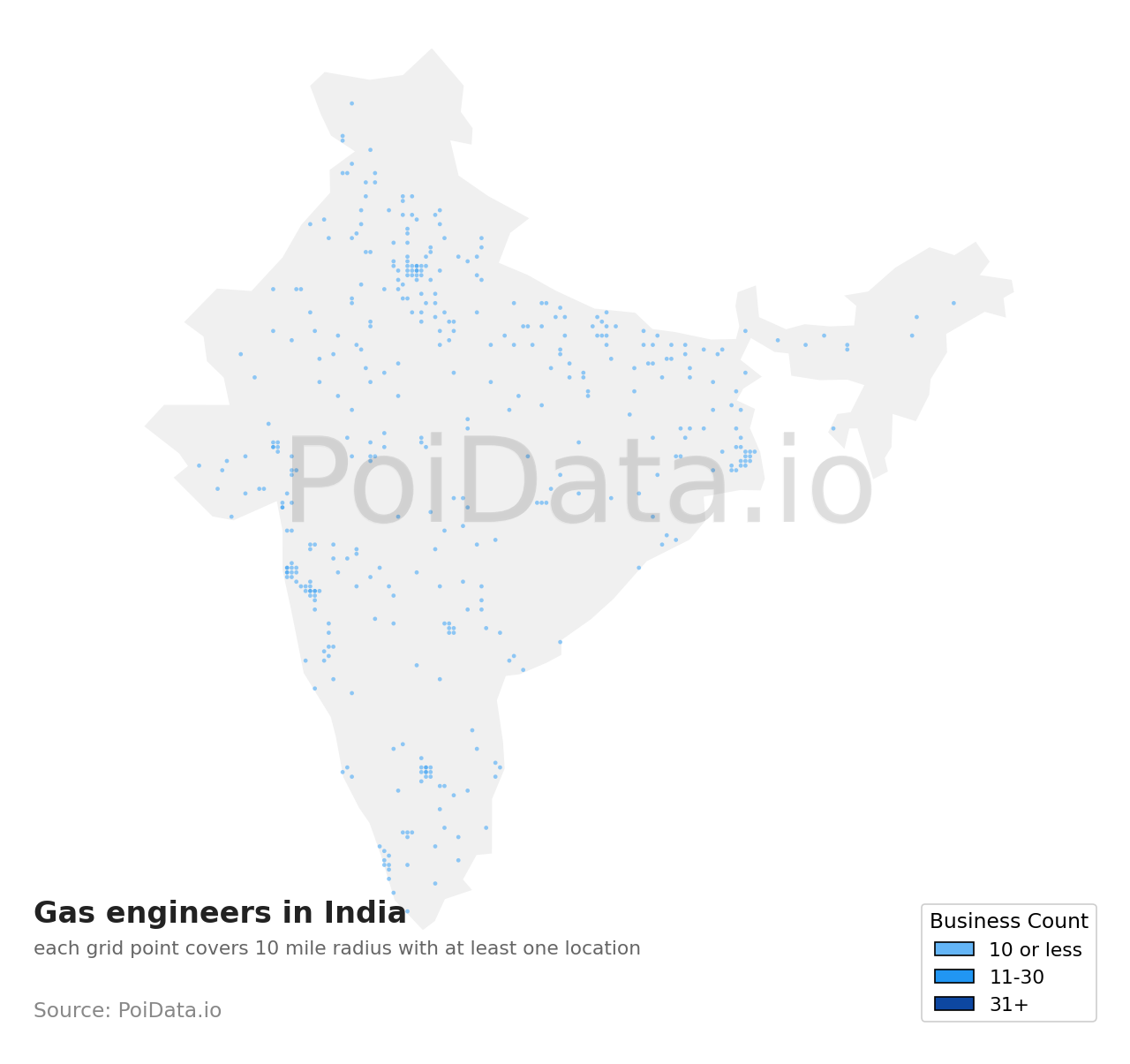 Gas engineer density map for India