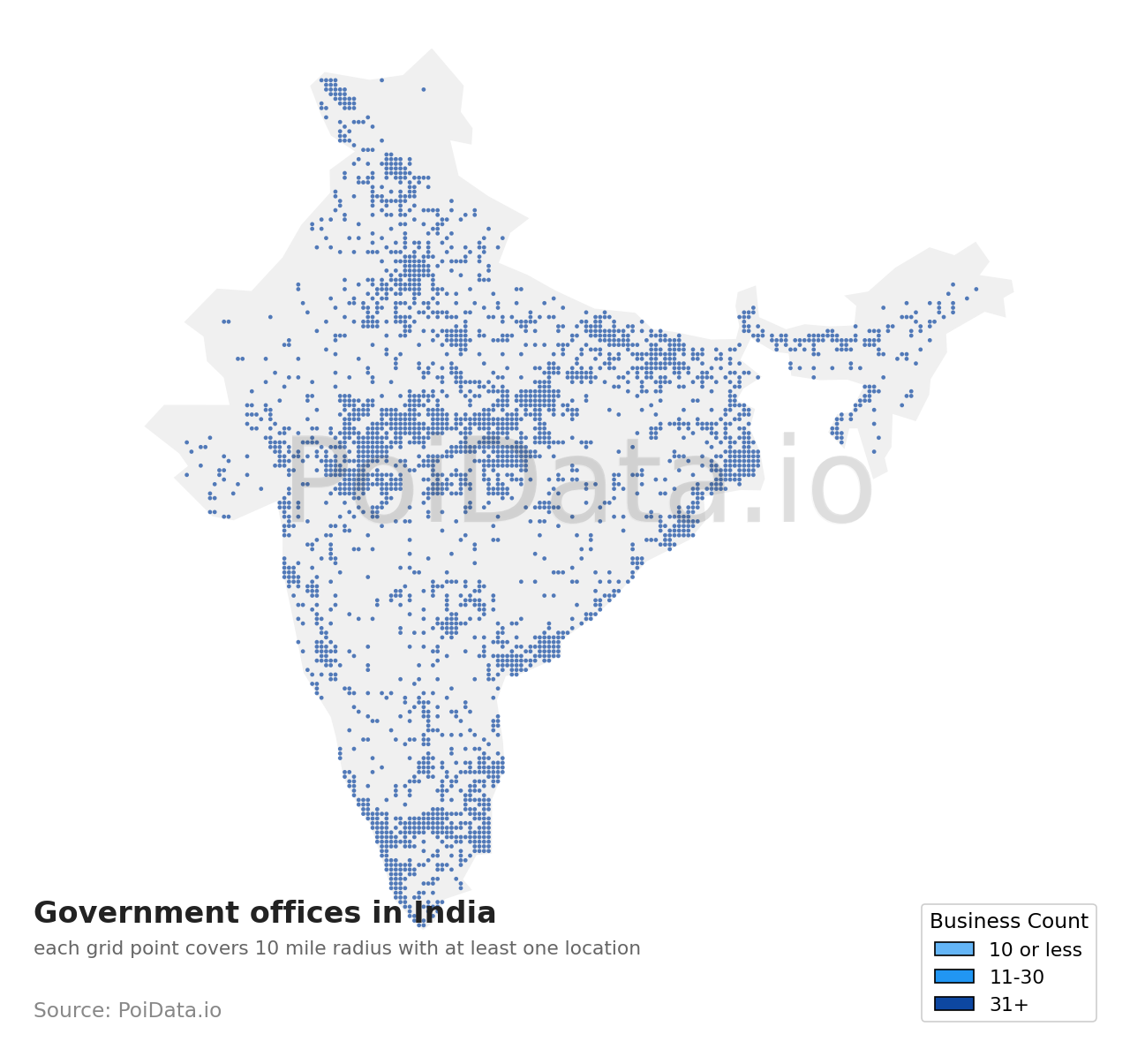 Government office density map for India