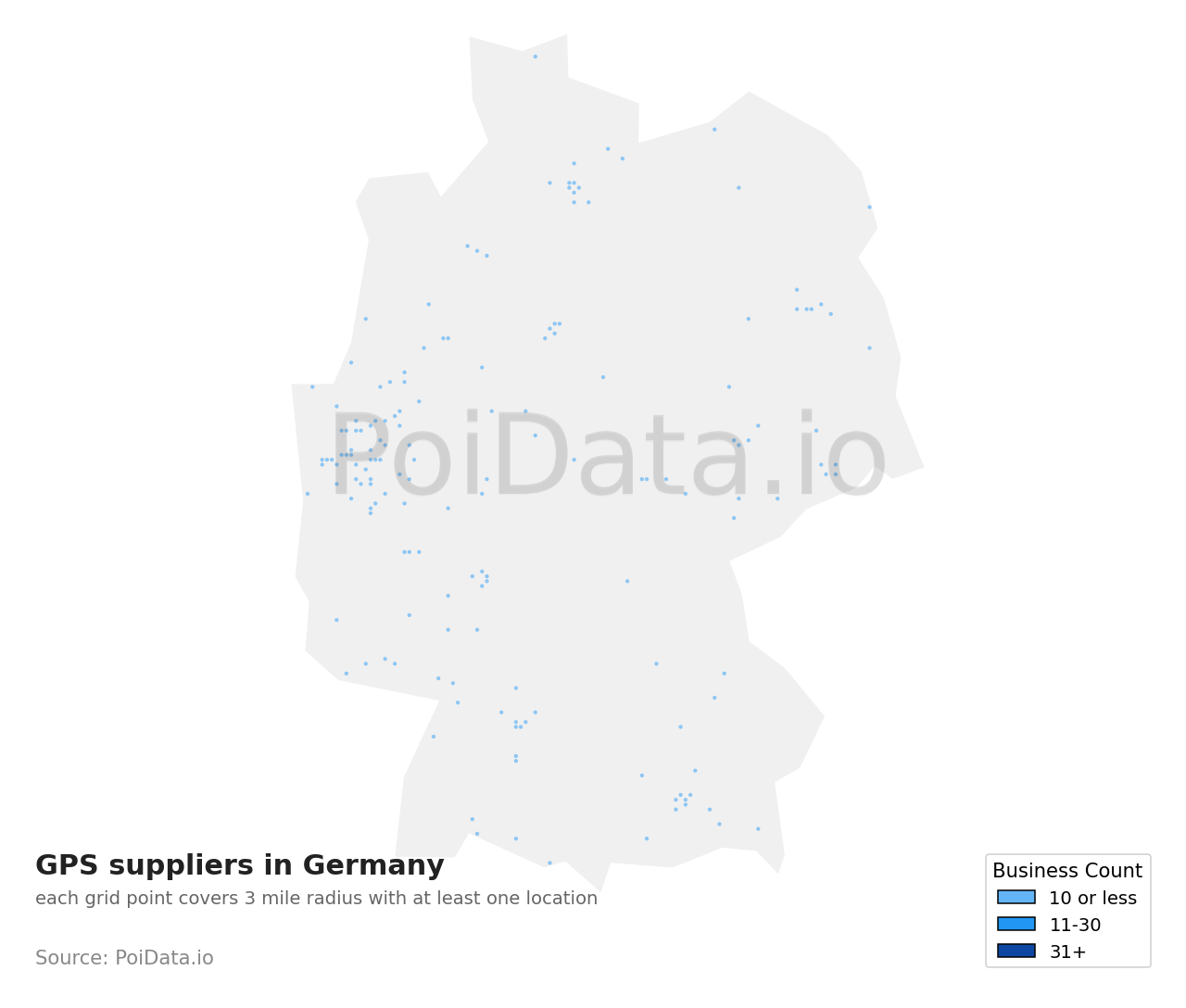 GPS supplier density map for Germany