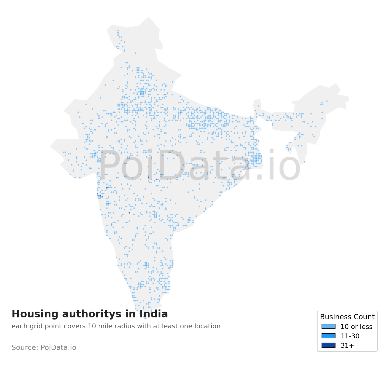 Housing authority density map for India
