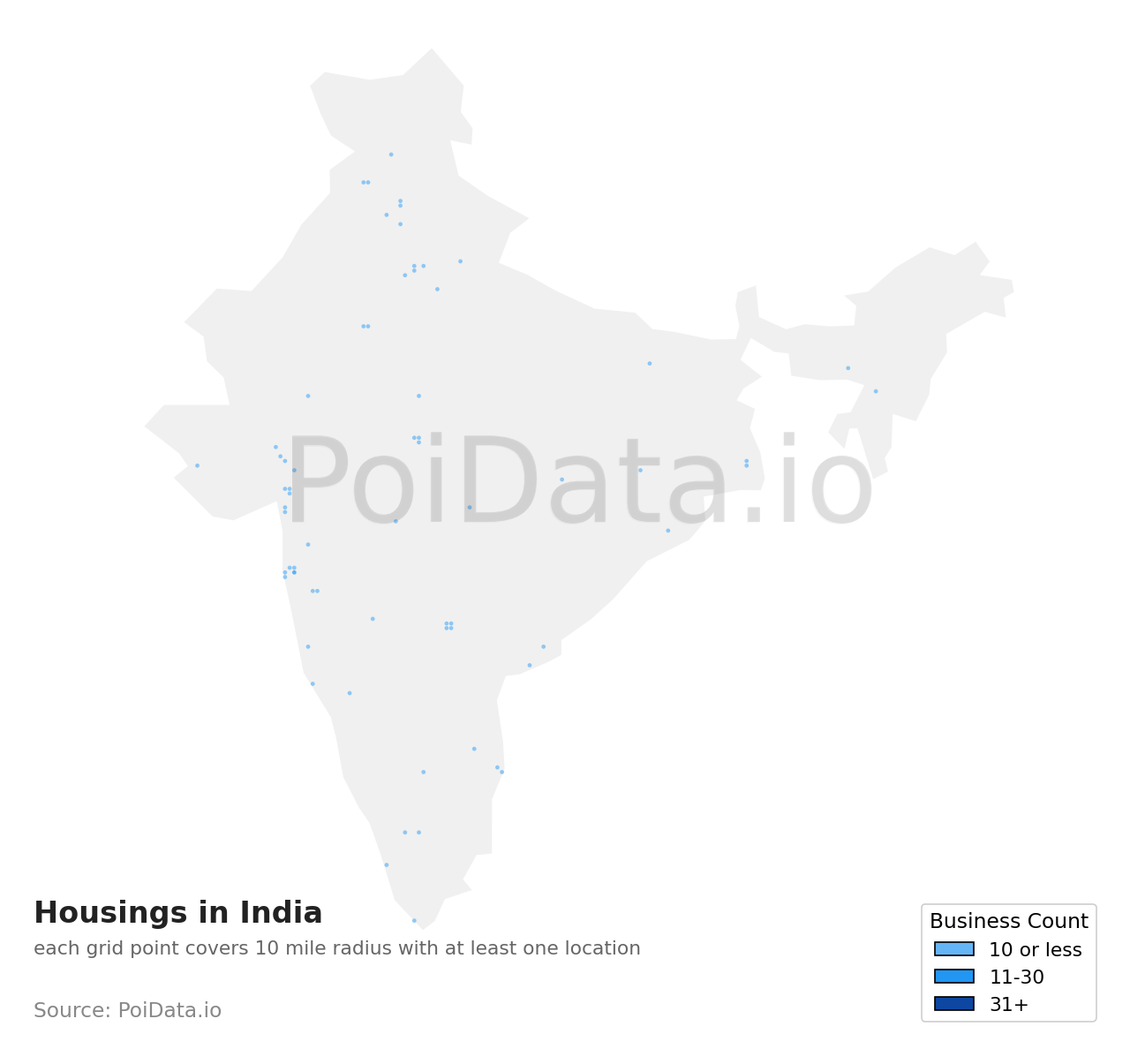 Housing density map for India