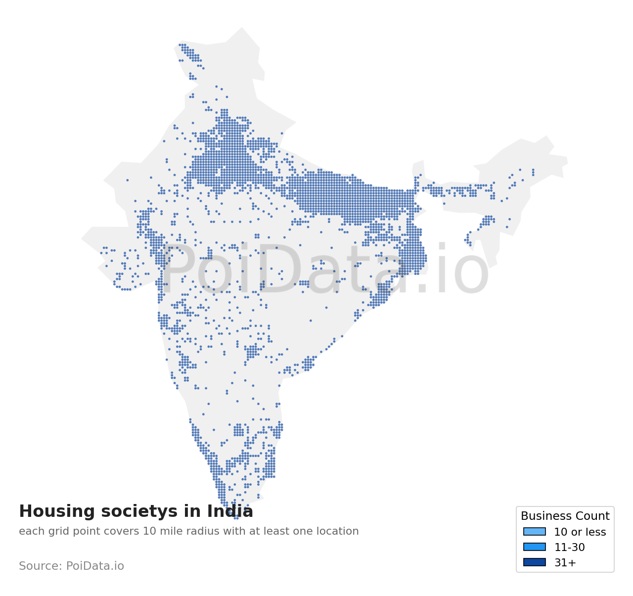 Housing society density map for India