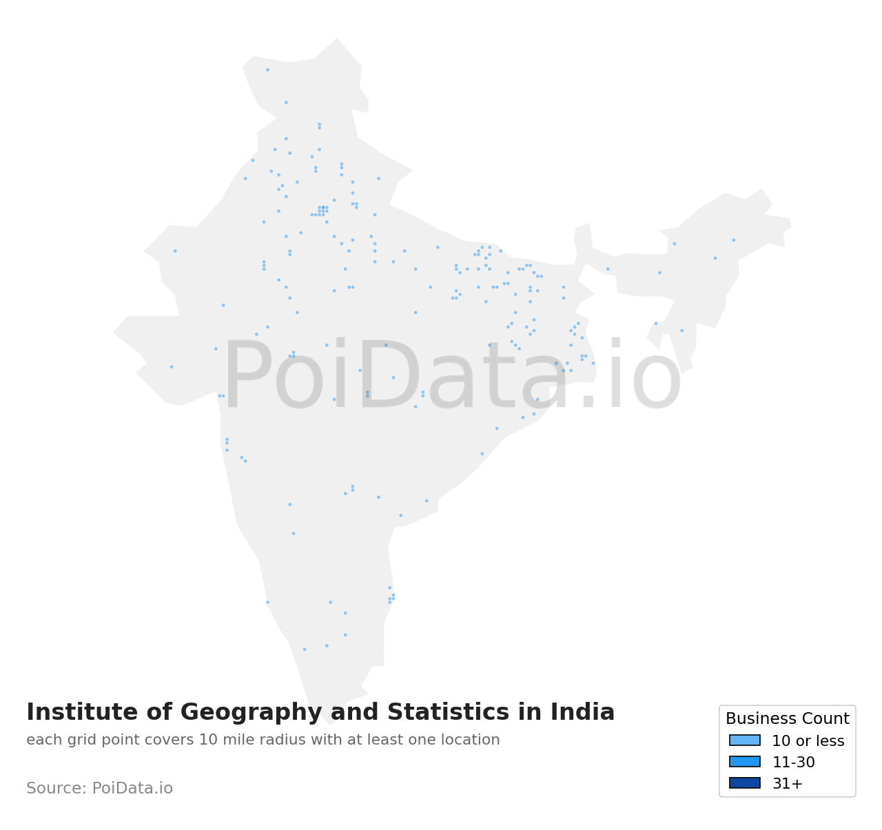 Institute of Geography and Statistics density map for India
