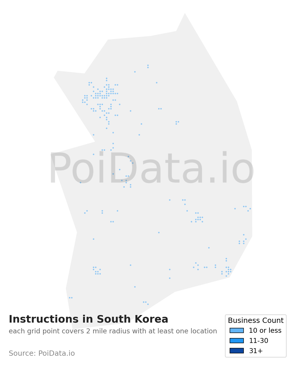 Instruction density map for South Korea
